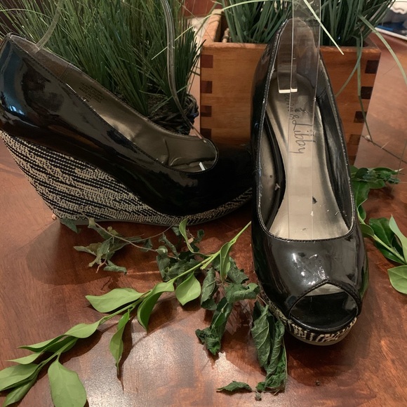 Sam and Libby black and white tweet wedge - Picture 5 of 16